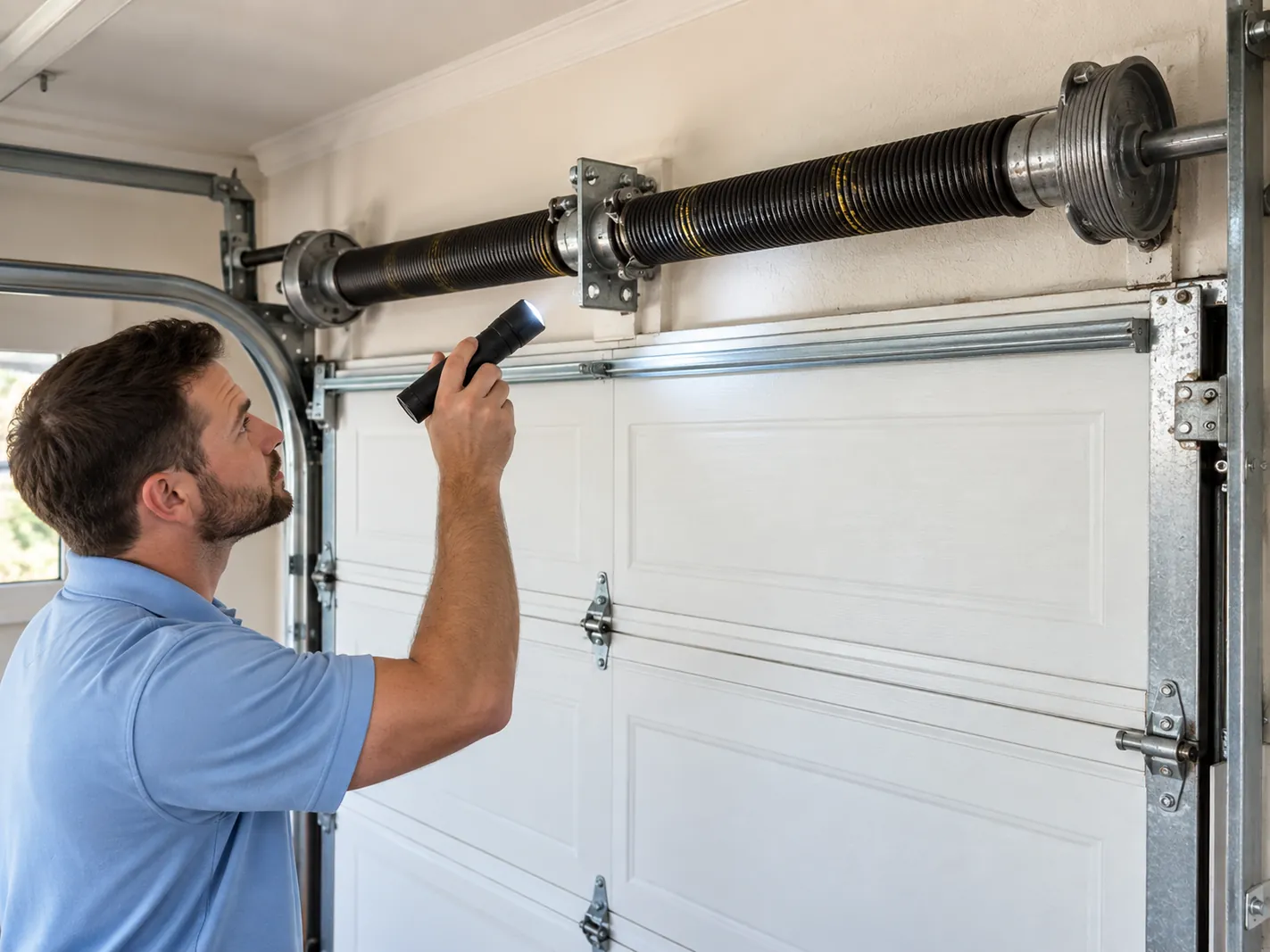 Garage door torsion spring Coordinated Internal Hardware Working Together to Assure Balance garage door repair Santa Fe TX